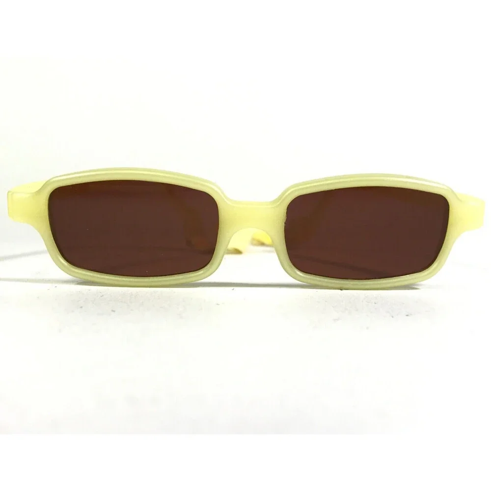 Miraflex Sunglasses NEW BABY 2 Yellow Rectangular Frames with Brown Lenses 42-14
